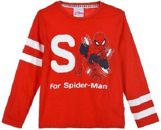 Marvel - Spider-man - shirt - longsleeve - rood - maat 104