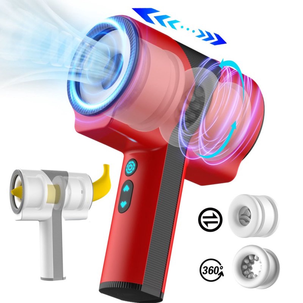 Goedkoopste Automatische telescopische masturbator voor mannen rood