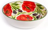 Schaal rond tomaat Ø 28 cm wit rood aardewerk | GR50 | Piccobella
