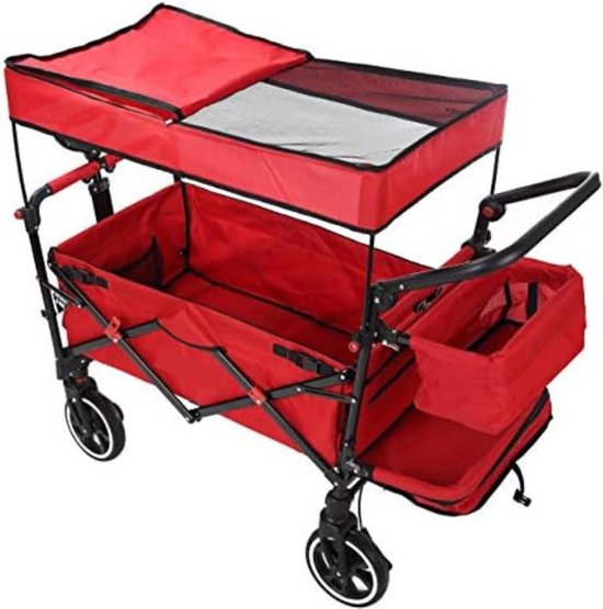 Bolderkar Kinderenvervoer - Bolderkar Met Duwstang - Rood — afbeelding 5