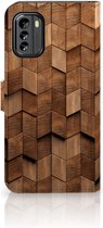 Book Style Case geschikt voor Nokia G60 Wooden Cubes
