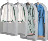 Pack of 4 Garment Bags Dustproof Garment Bags with Zip Hanging Clothes Covers Breathable Clothes Protection Storage Bags for Jacket Coat Dress Suit 60 x 100 cm + 60 x 127 cm