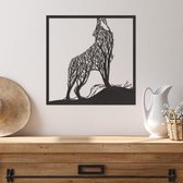 Wanddecoratie Wolf - Muurdecoratie Wolf - Muurdecoratie Hout - Wanddecoratie Hout - Muurdecoratie Woonkamer - Wanddecoratie Woonkamer - Wanddecoratie Natuur - Wanddecoratie Dieren - Home Decor - Wall Line Art - 29 x 29 cm