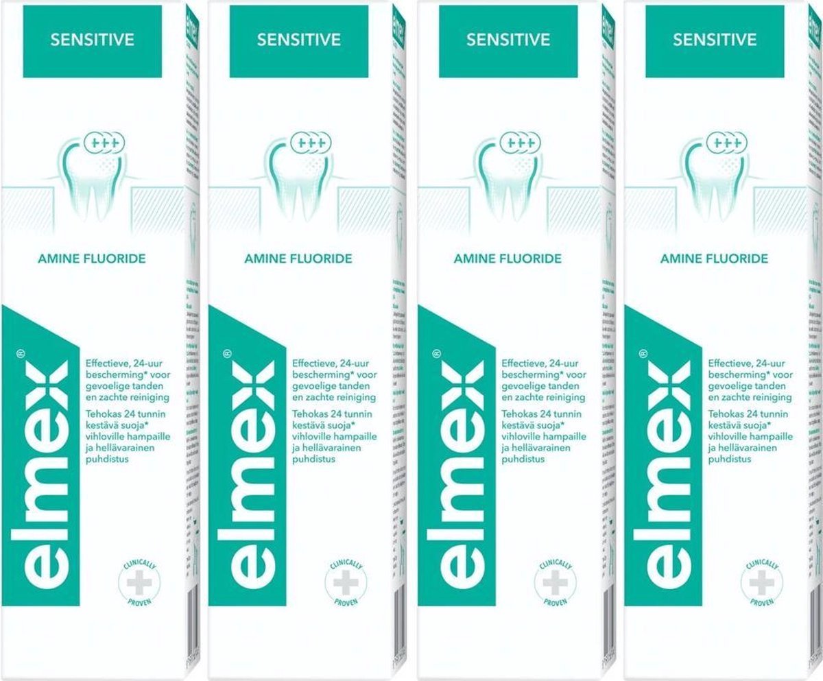 Elmex Sensitive Tandpasta 4 x 75ml - Voor Gevoelige Tanden - Voordeelverpakking - Elmex