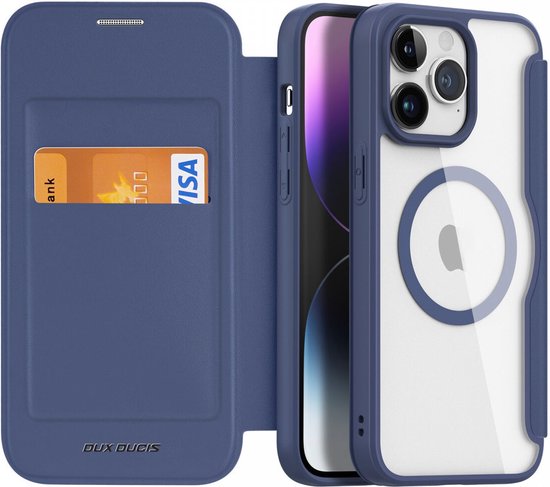 Dux Ducis Apple iPhone 15 Pro Skin X Pro Book Case Étui adapté pour Mag - Blauw