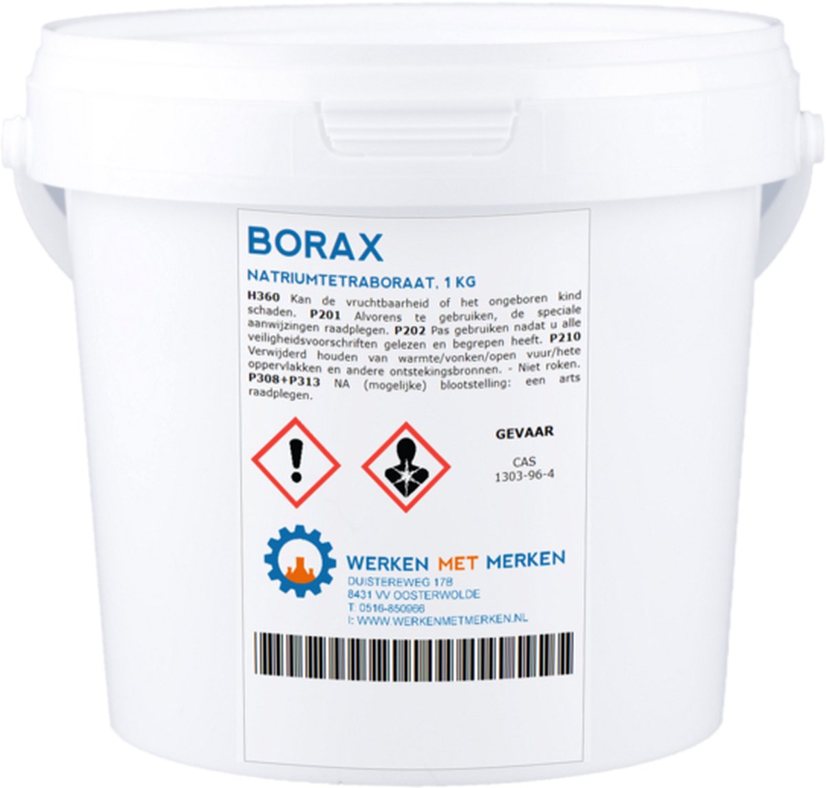 Borax Poeder Pot 1kg Natriumtetraboraat Bol