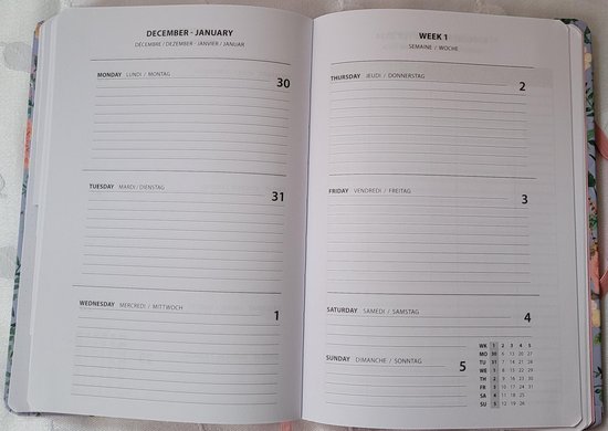 Collins Essential 2025 Zakelijk Dagboek - A4 Week to View Planner met Leathergrain Hardback Cover - Blauw - ESSA43.60-25
