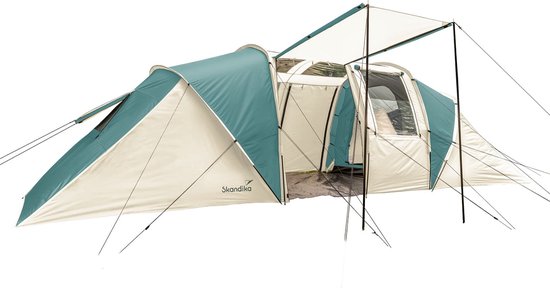 Skandika koepeltent Kalmar - Kampeertent voor 6 personen, dakraam, inlegvloer, waterdicht, 3000 mm waterkolom, stahoogte 1,90 m, familietent | Grote tent voor camping, tuin, outdoor, festival