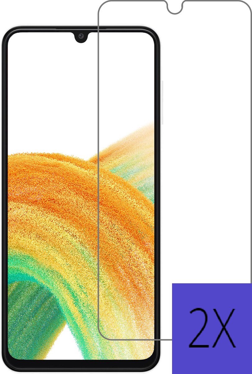 Screenprotector Samsung Galaxy A33 Screenprotector- Tempered Glass - Beschermglas - 2X