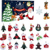 24 x kersthangers adventskalender hars mini kerstboom decoratie geschenk kerstboom raam sieraden figuren