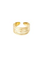 Ring different layers - Yehwang - Ring - Stainless Steel - One size - Goud