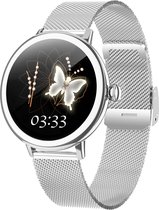 Bizoule Smartwatch Beleza - Smartwatch Dames Zilver - 1.1 AMOLED Touchscreen - 40mm - Horloge met Belfunctie - Stappenteller - Bloeddrukmeter - Android en iOS