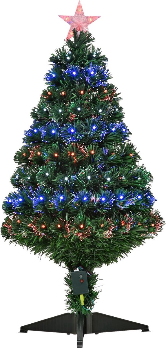 kerstboom dennenboom 90 LED‘s ster groen Ø48 x 90 h cm