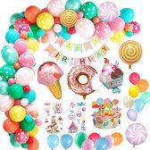 Luxe kwaliteit Ballon deco set Lollipop en donut Happy birthday