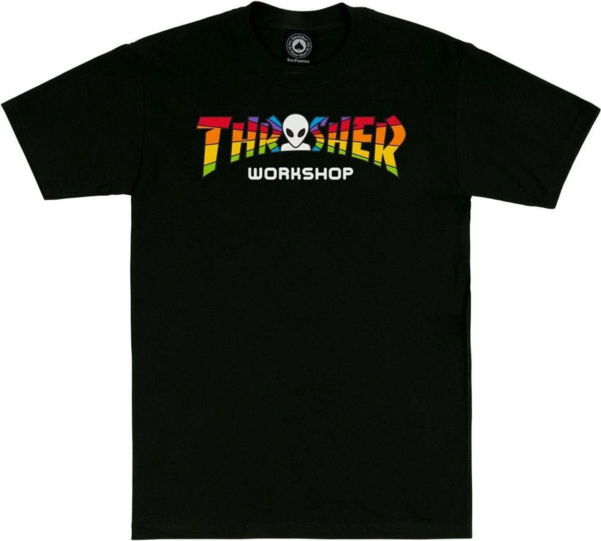 Thrasher X Aws Spectrum T-shirt Met Korte Mouwen Groen M Man