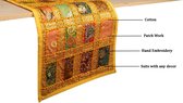 chemin de table en coton jaune 40x182 cm décoratif Rajasthani brodé à la main coloré luxe café style alimentaire décoration de table