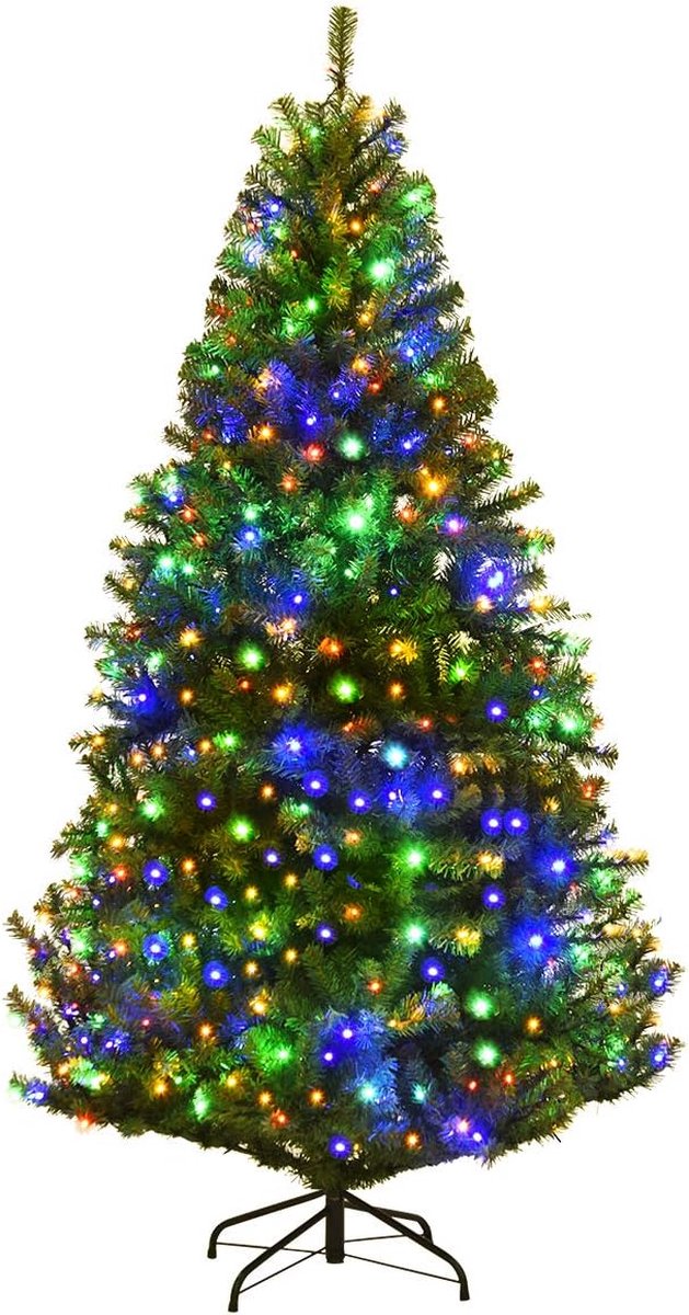 Kunstkerstboom met led-lichtketting 180cm groen