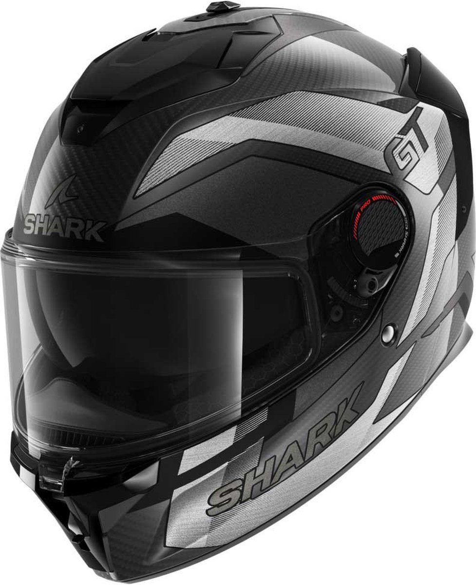 Shark Spartan GT Pro Ritmo Carbon Mat Carbon Zilver Chrom DSU Integraalhelm M
