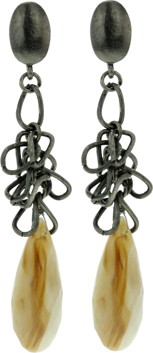 Behave - Oorhangers met druppelvorm hanger - Organische retro stijl