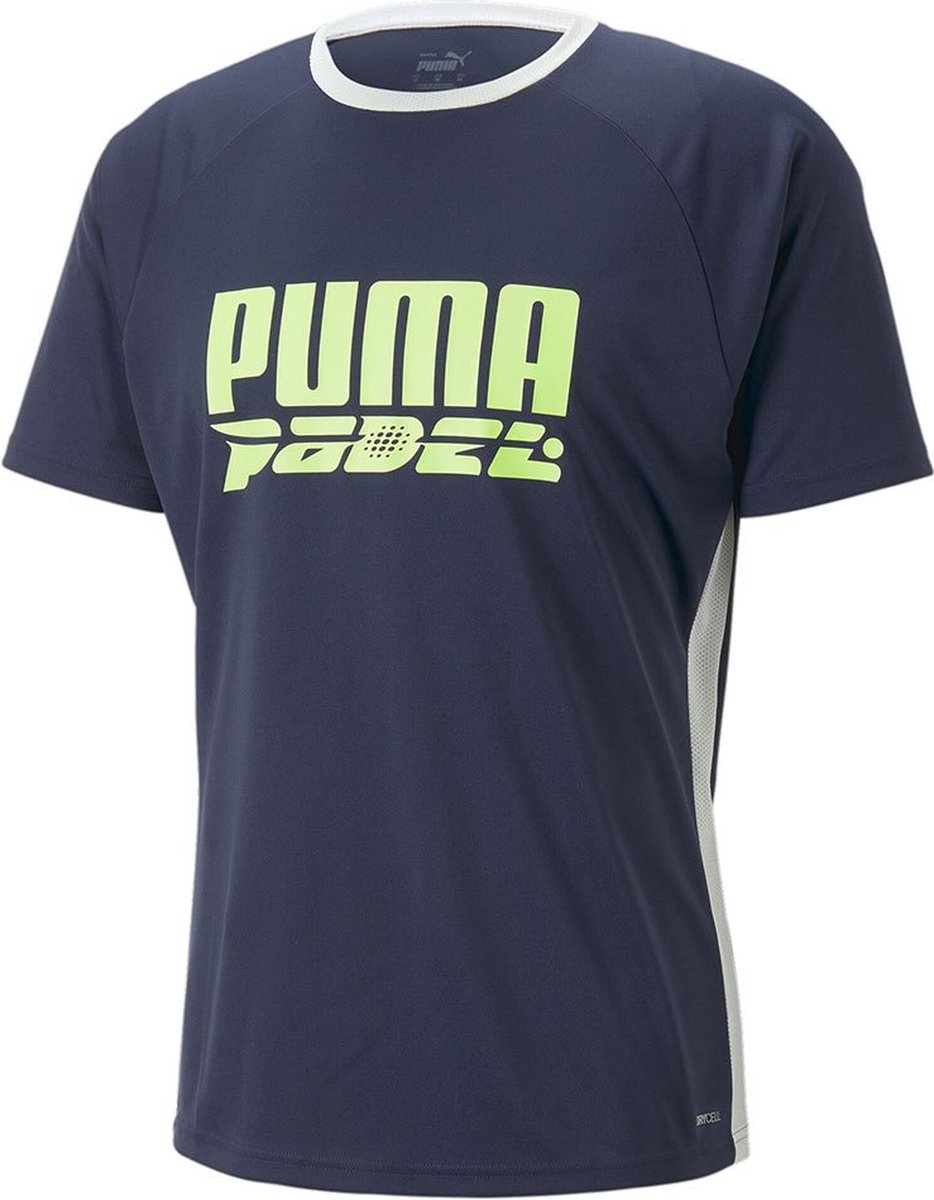 Puma Teamliga Logo T-shirt Met Korte Mouwen Man Marineblauw