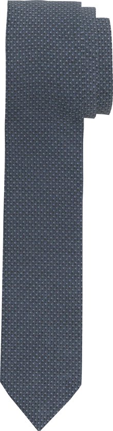 OLYMP extra smalle stropdas - blauw dessin - Maat: One size