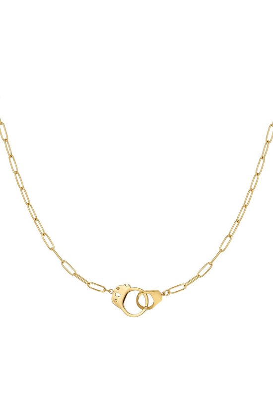 necklace - ketting - kleur goud - stainless steel - handboeien - vrouw - moeder - kerst - kado - cadeau - luxe - knaller - laatste