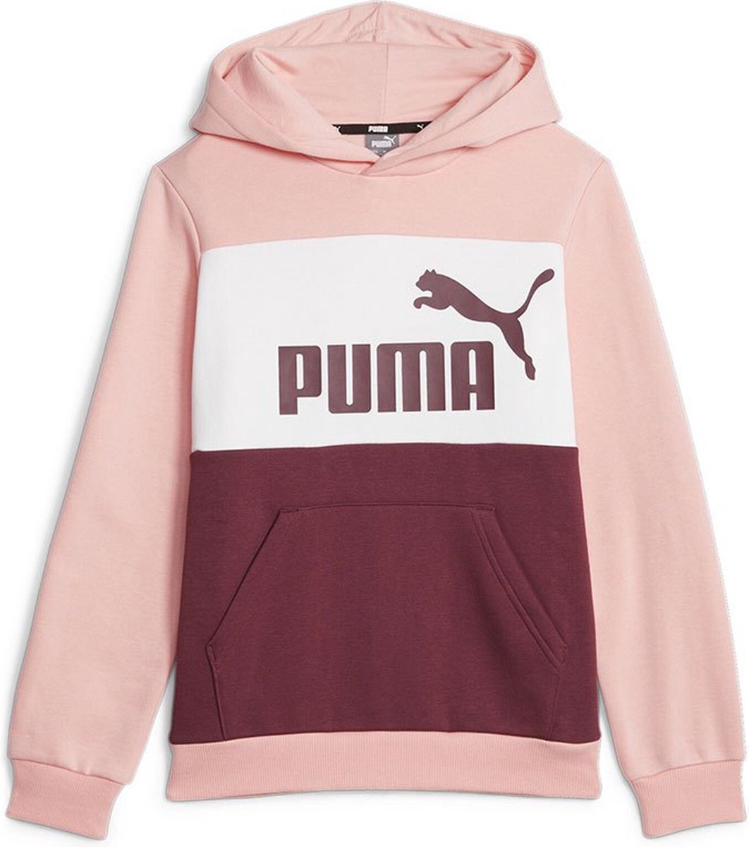 Puma Ess Block Fl Hoodie 4-5 Years Jongen Peach Smoothies