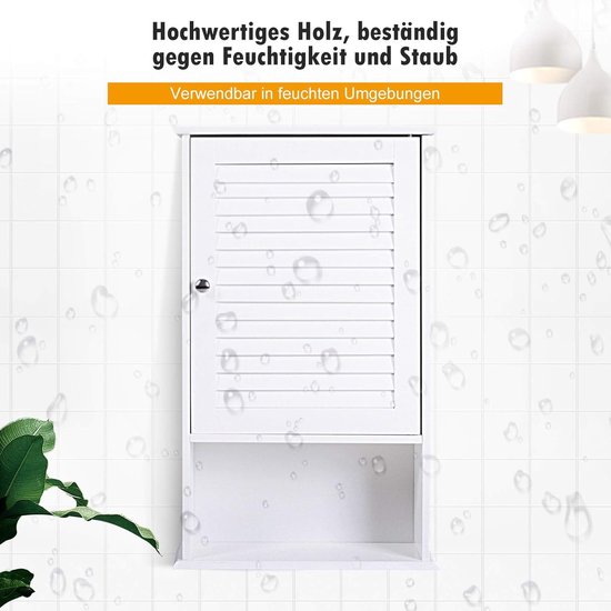 COSTWAY Badkamerkast, hoge smalle kast, badkamerkast met 2 deuren, 1 lade en verstelbare planken, ruimtebesparende kast voor badkamer, woonkamer, keuken, 20 x 20 x 180 cm (lichtgrijs