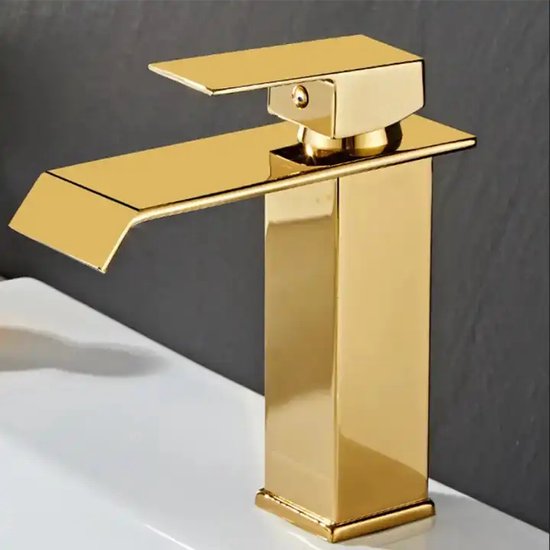 WonderStore© Goud Waterval Kraan Messing Badkamer Kraan Badkamer Wastafel Kraan... | bol