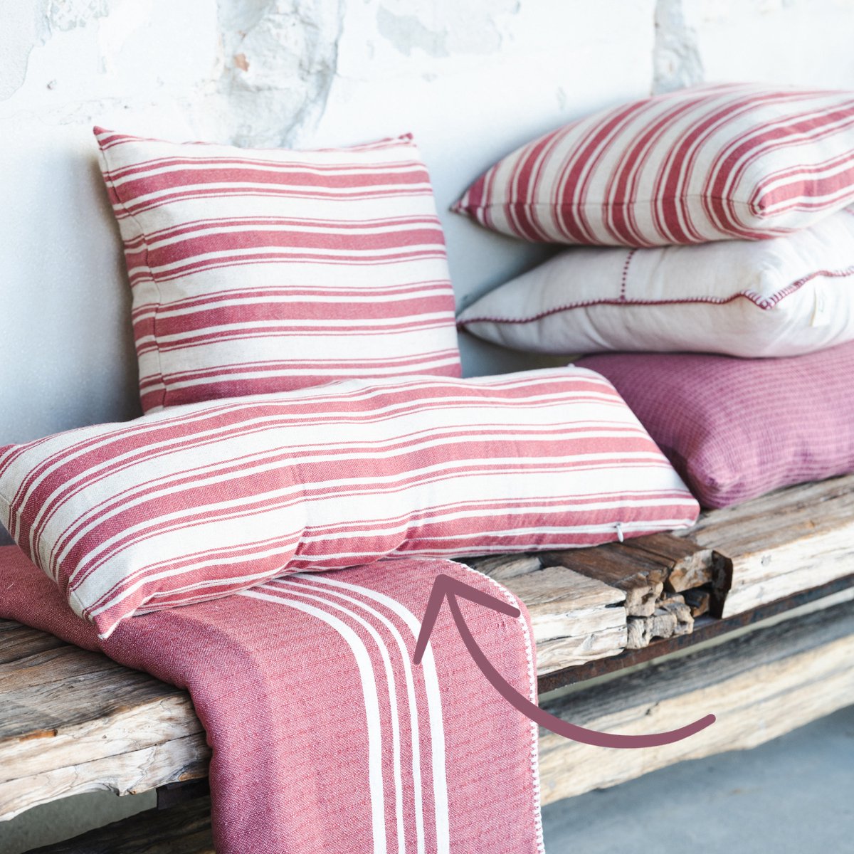 Kussenhoes Karakiz 80x25cm Dusty Rose