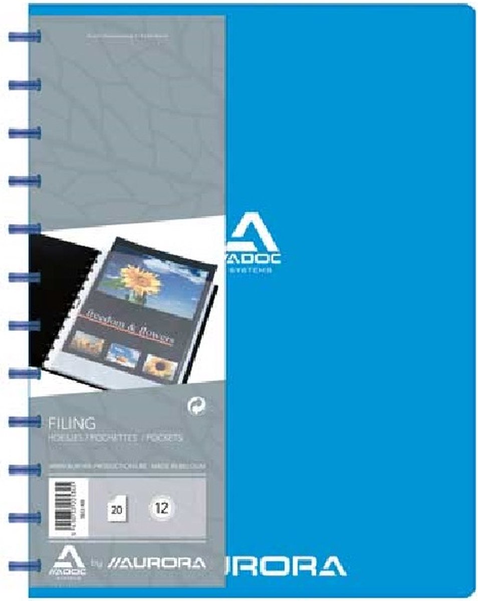 Adoc Bind-Ex Showmap A4 20 hoezen Blauw doos van 10