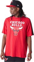 New Era Nba Colour Block Os Chicago Bulls T-shirt Met Korte Mouwen Rood S Man