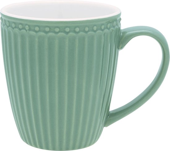 Foto: Greengate koffiemok alice dusty green 350 ml h 10 cm 9 cm