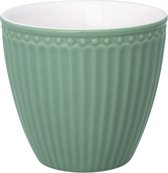 GreenGate Beker (latte cup) Alice dusty green 300 ml - Ø 10 cm