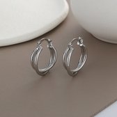 Gading® boucles d'oreilles pendantes pour femmes avec 2 anneaux-18mm-25mm-argent 925