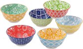 Cereal Bowls Soup Bowls Porcelain Cereal Bowl – Ceramic Bowls Set 700 ml – Set of 6 Colourful Bowls for Muesli | Salad | Soup | Cornflakes | Breakfast - Microwave and Dishwasher Safe - 15.7 cm