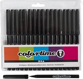 Stiften - Viltstiften - Zwart - Semi Transparant - Lijndikte 2mm - Colortime - 18 stuks