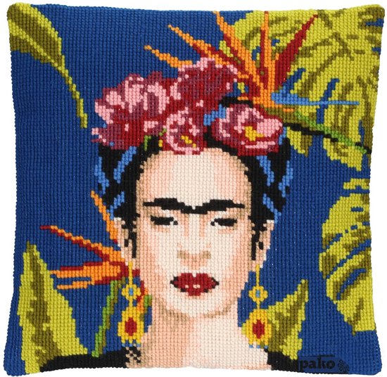 Pako borduurpakket wollen kruissteek kussen - Mexicaanse Artiest - geprint stramien - 160.802 - DIY kit - 100% natuurlijke materialen
