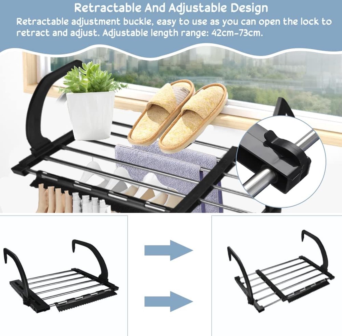 Etendoir Support Porte-vêtements sèche-linge radiateur balcon