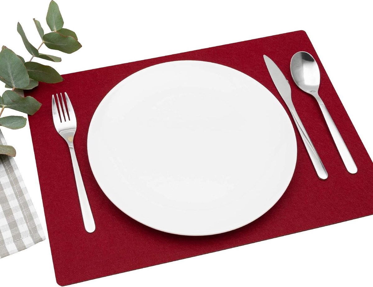 Placemats, van vilt, verschillende kleuren, 4 stuks