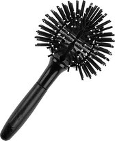 3D Bomb Curl-haarborstel, haarstylingborstel, 360° bolvormige haarborstel, krulborstel, magische krulkam voor dames en heren met golvend haar (roze) zwart
