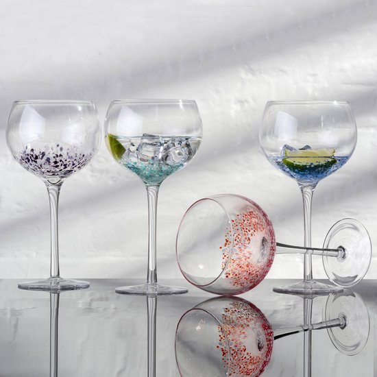 Anton Studio Designs London set de 4 verres à Gin mouchetés colorés 50 CL 21 cm