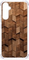 Stevig Telefoonhoesje geschikt voor Samsung Galaxy A34 Wooden Cubes