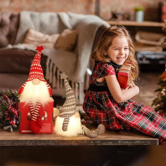 Décoration de Noël Cadeau Ornements de bureau Assis Bonhomme de