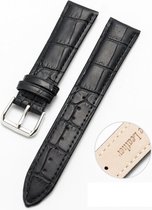 By Qubix 22mm - Crocodile leren bandje - Zwart - Geschikt voor Samsung Galaxy Watch 3 (45mm) - Galaxy Watch 46mm - Gear S3 Classic & Frontier