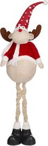 House of Seasons Kerstpop Eland rood,Verstelbare benen,L35 x B33 x H106-138cm