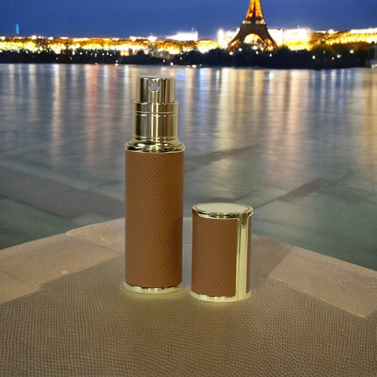LABO-NOIR Collection · Luxe Parfum Tasverstuiver [Bruin] | Navulbaar | Vegan leer | incl. giftbox