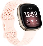Bandje geschikt voor Fitbit Sense - Maat S - Polsband - Horlogebandje - Siliconen - Lichtroze