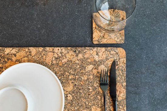 ZICZAC - Set de table - QUERCO - 100% liège - Antitache, hydrofuge - Rectangle - 45,5x30,5 cm - Terre - SET/2