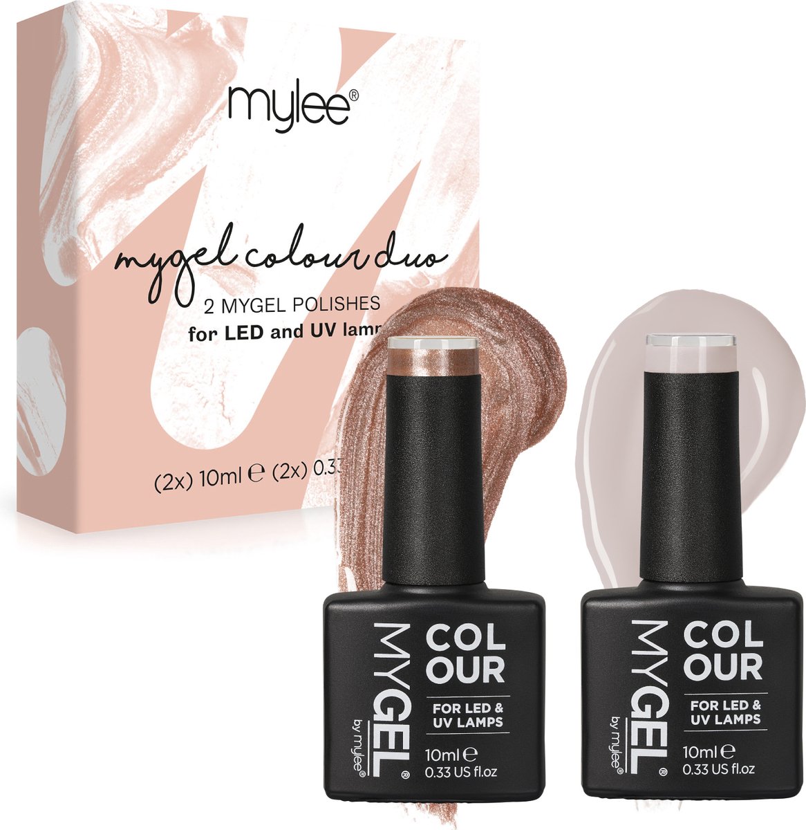 Mylee Gel Nagellak Set 2x10ml [Work of Art] UV/LED Gellak Nail Art Manicure Pedicure, Professioneel & Thuisgebruik - Langdurig en gemakkelijk aan te brengen
